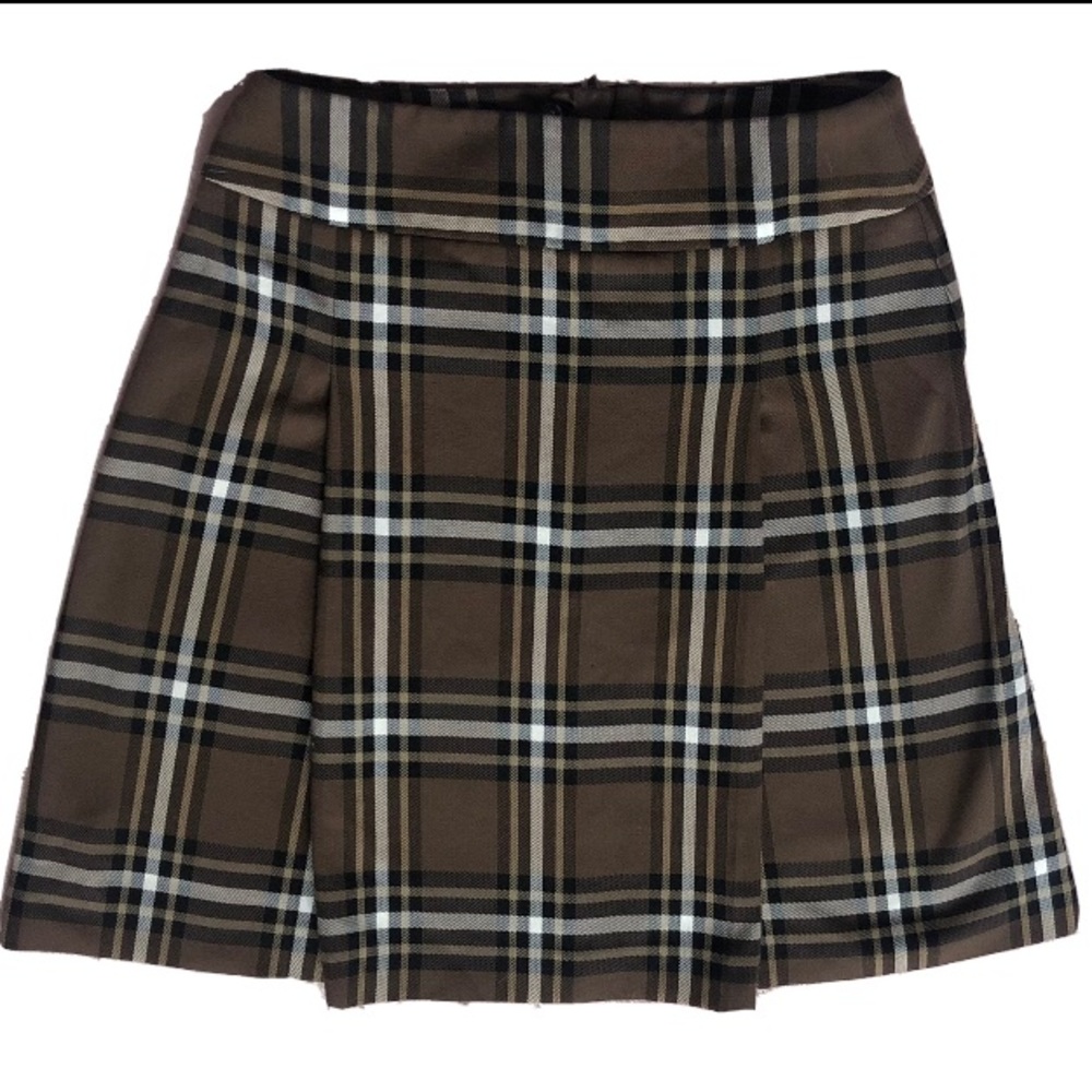 Vintage Style Brown Plaid Skirt 🤎